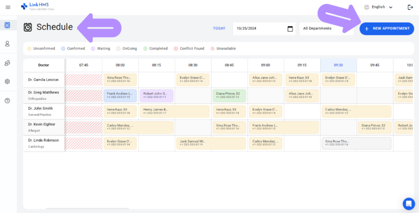 LinkHMS schedule an appointment