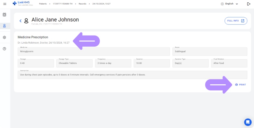 LinkHMS medical prescription