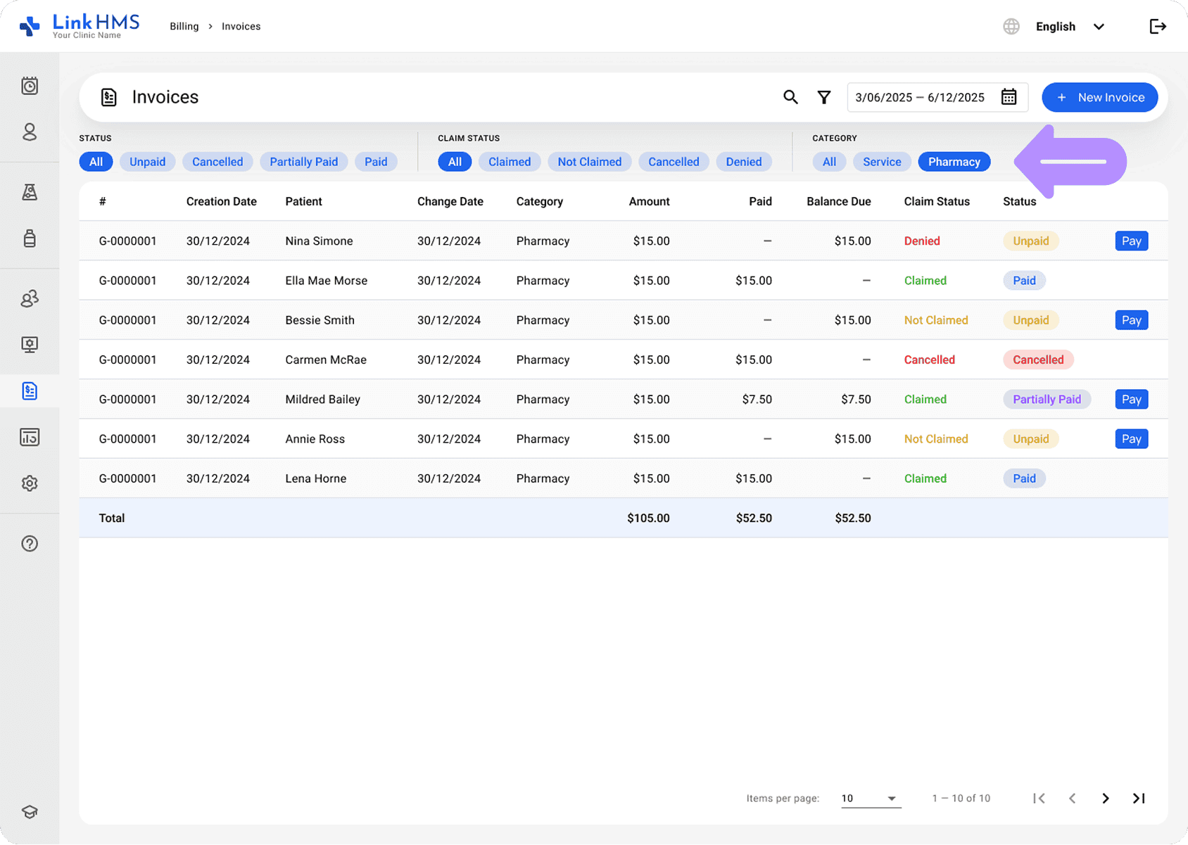 LinkHMS billing module (2)